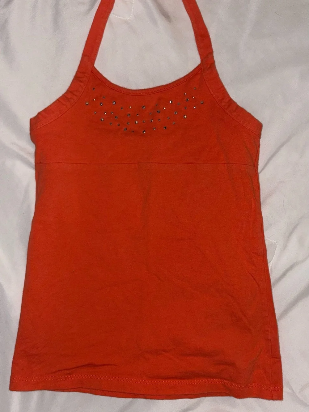 The Children's Place Red Halter Tank with Stud Accent